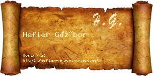 Hefler Gábor névjegykártya